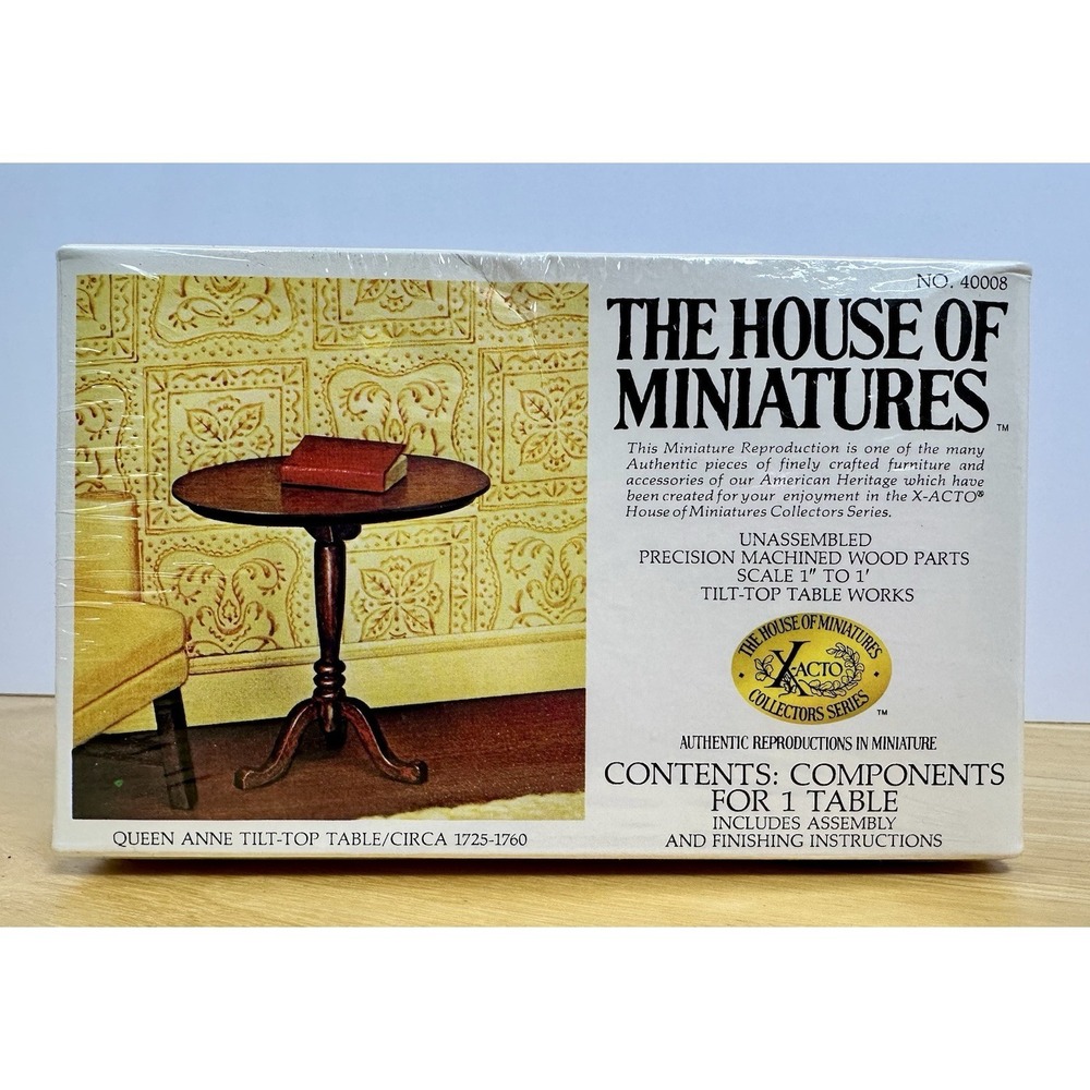 Queen Anne‎ Tilt Top Table - 1:12 Doll House Furniture House of Miniatures 40008